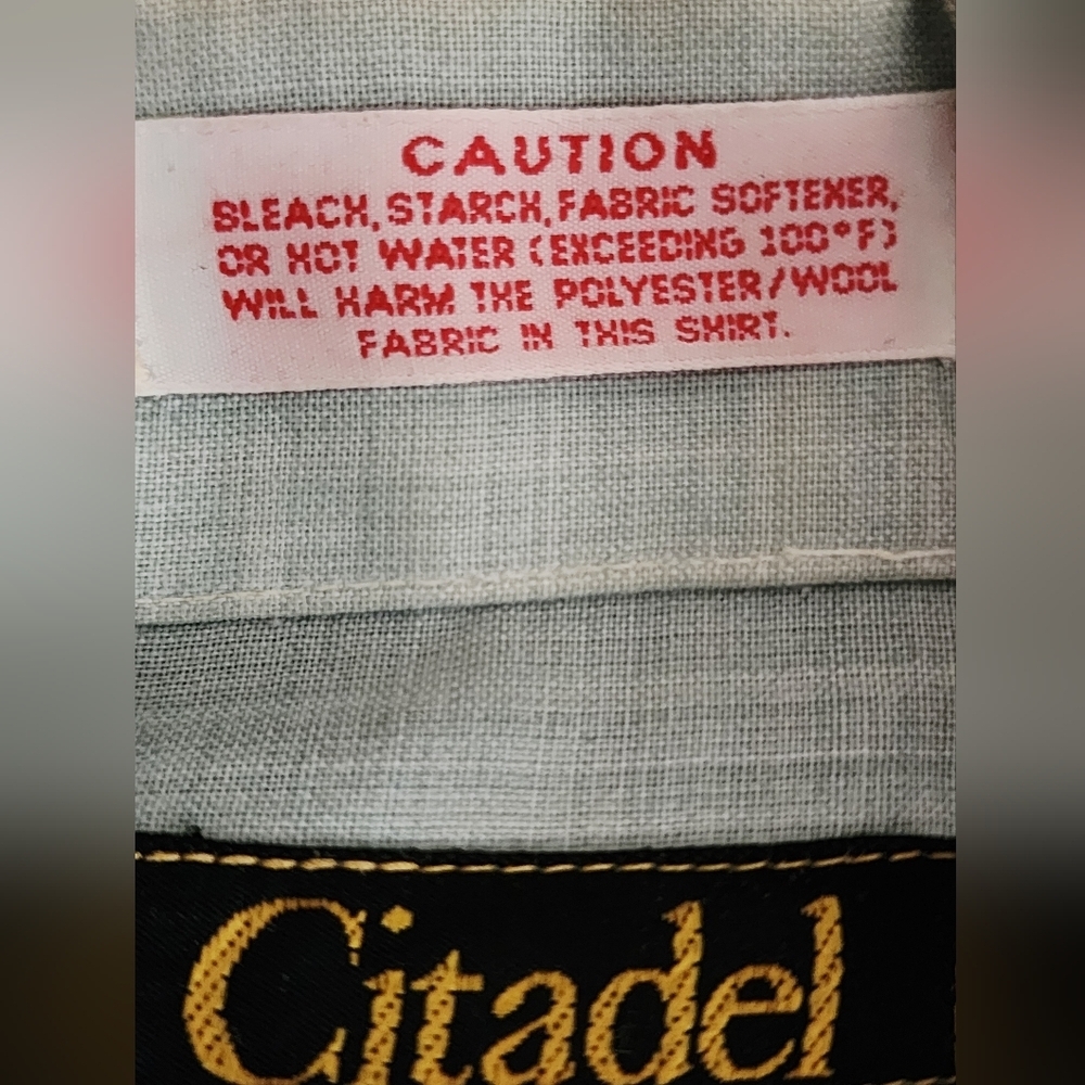 Citadel Vintage USA Military Men's Short Sleeve Wool/Polyester Blend Size 16 - Picture 12 of 12